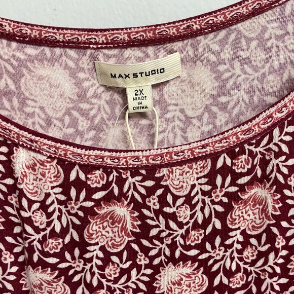 NWT MAX STUDIO FLUTTER SLEEVE TOP - 2X - Picture 9 of 9